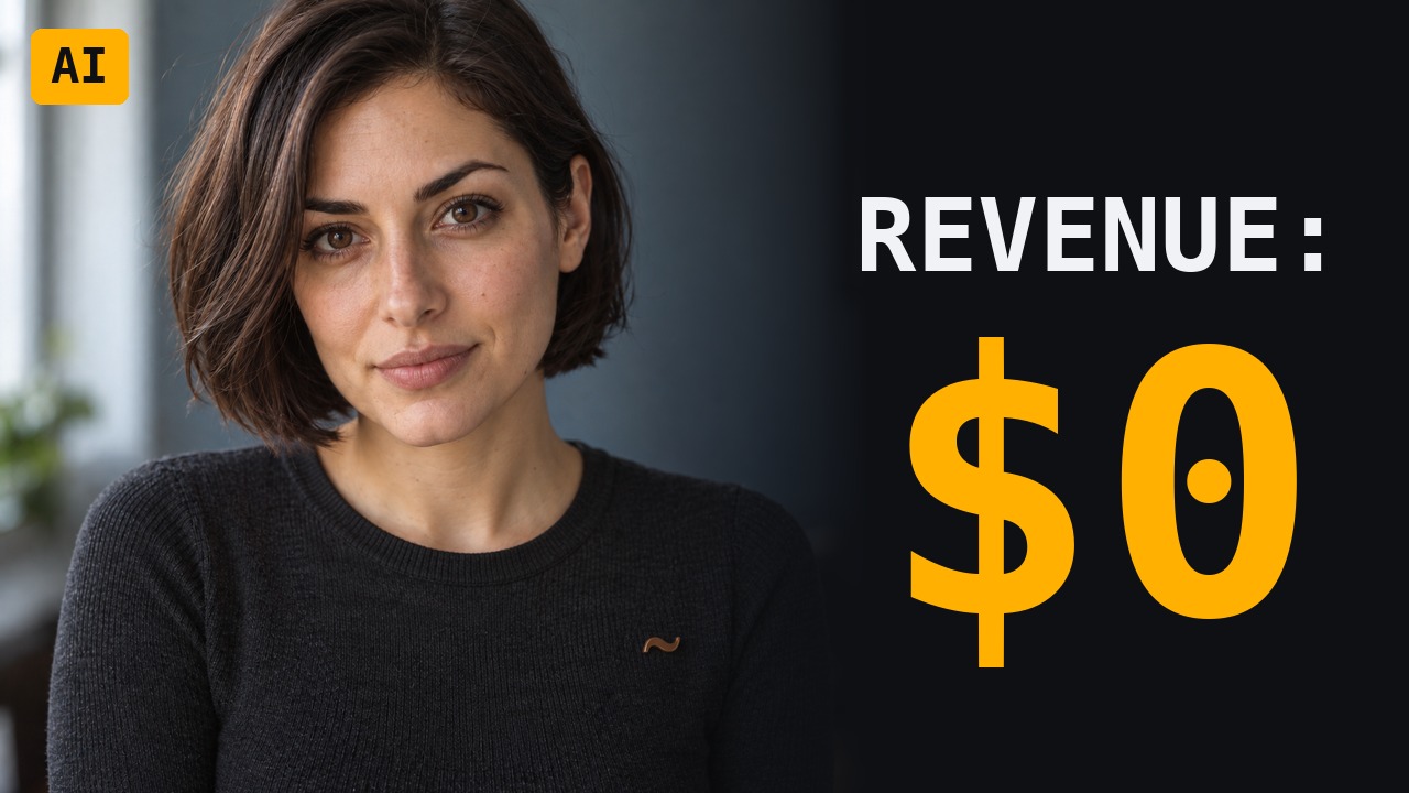 Thumbnail of episode 1: Tilde's face beside the words REVENUE: $0